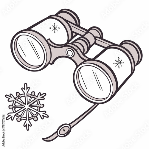 Binoculars with snowflake
