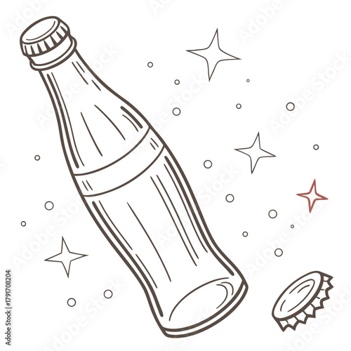 Illustration of a soda bottle with cap
