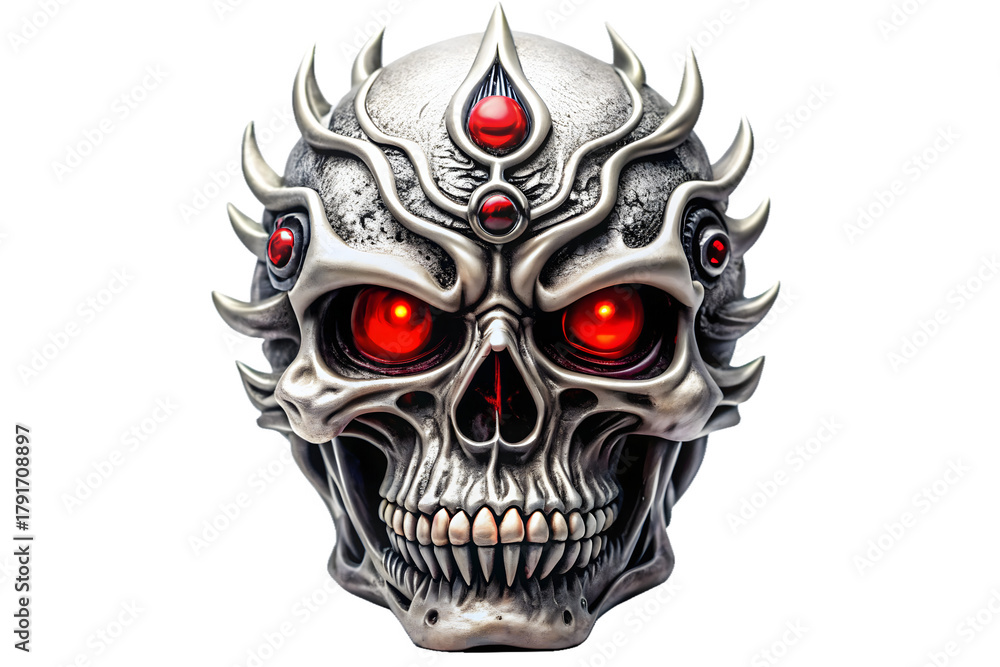 Naklejka premium Skull with red eyes, a symbol of halloween