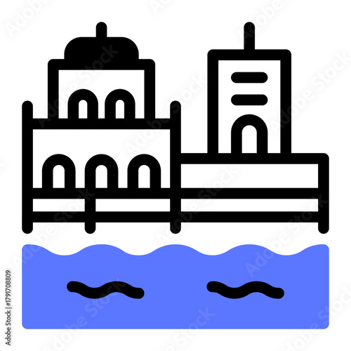 This Ganges River icon is suitable for India Culture.