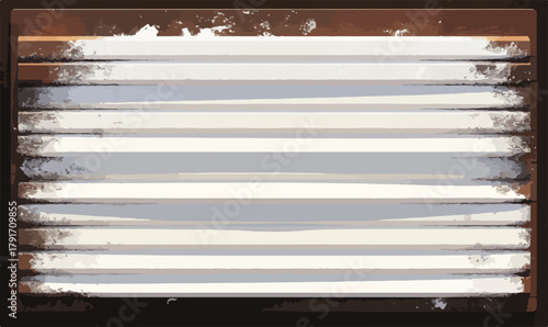 古びた木製ブラインドのテクスチャ背景、レトロな装飾とダメージ加工が施されたデザイン