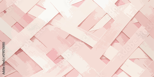 淡いピンク色の抽象的なストライプ模様が重なり合う、柔らかなテクスチャの背景