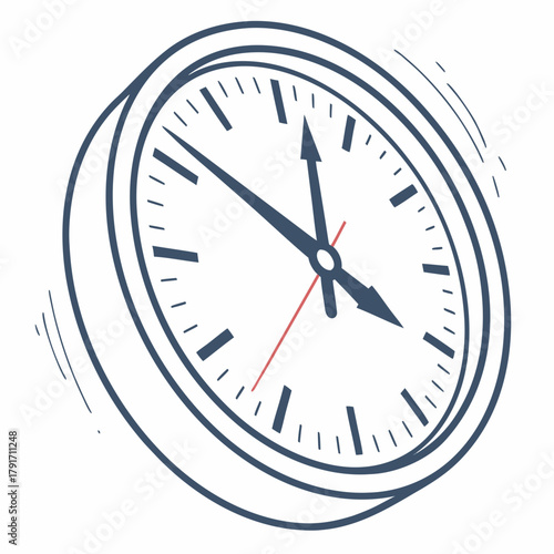 Clock face showing the time, time is running