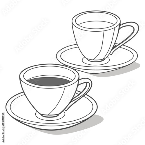 Illustration of two cups of coffee