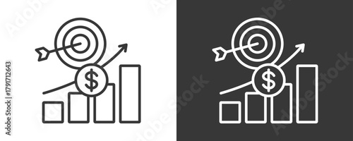 Business Goal Icon Set Vector Collection Isolated In Black And White