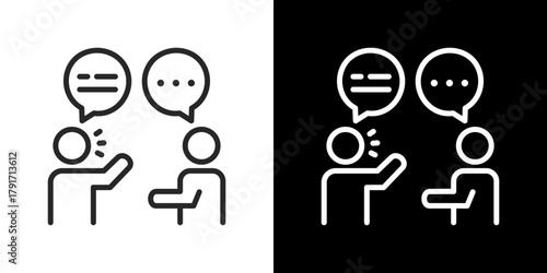 Conversation  Icon Set. Clean Line Design With Light And Dark Versions For Versatile Use. 