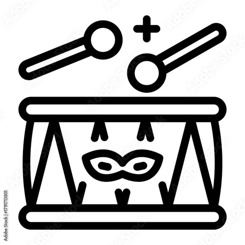 This Drums icon is suitable for Mardi Gras.