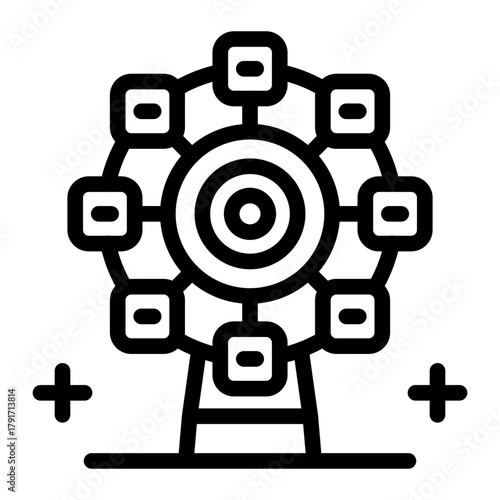 This Ferris wheel icon is suitable for Mardi Gras.