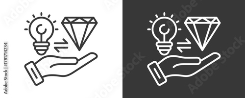 Business Value Icon Set Vector Collection Isolated In Black And White