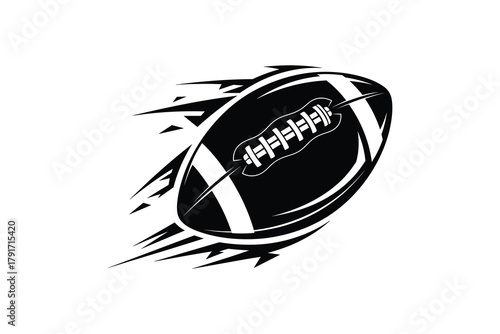 American football with a dynamic speed effect illustration for sports and games.