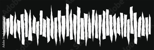 Vector set of vertical brush strokes, jagged shapes, irregular lines, brush strokes or paper cutouts elements for design and craft