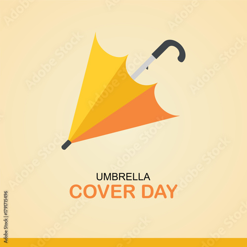 Umbrella cover day is celebrated on july 06. Vector illustration. 
