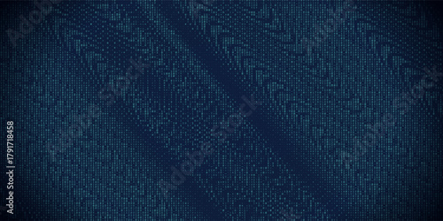 Abstract background algorithm binary programming code on virtual dark blue. Concept digital data technology. Vector illustration.