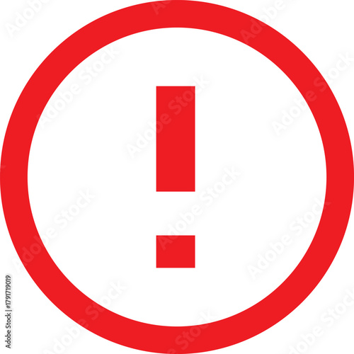Red exclamation mark in a circle