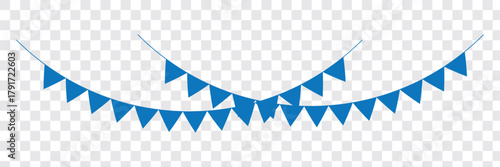 Carnival garland with flags. Decorative colorful party pennants for birthday celebration, festival and fair decoration. Vector illustration. EPS 10. Good collection Design. 