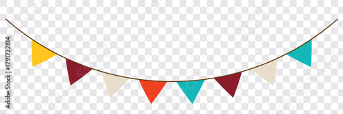 Blank banner, bunting or swag templates for scrapbooking parties, spring, Easter, baby showers and sales, on transparent background, in vector format. Best Quality Design. EPS 10.