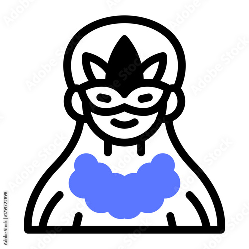 This Woman icon is suitable for Mardi Gras.