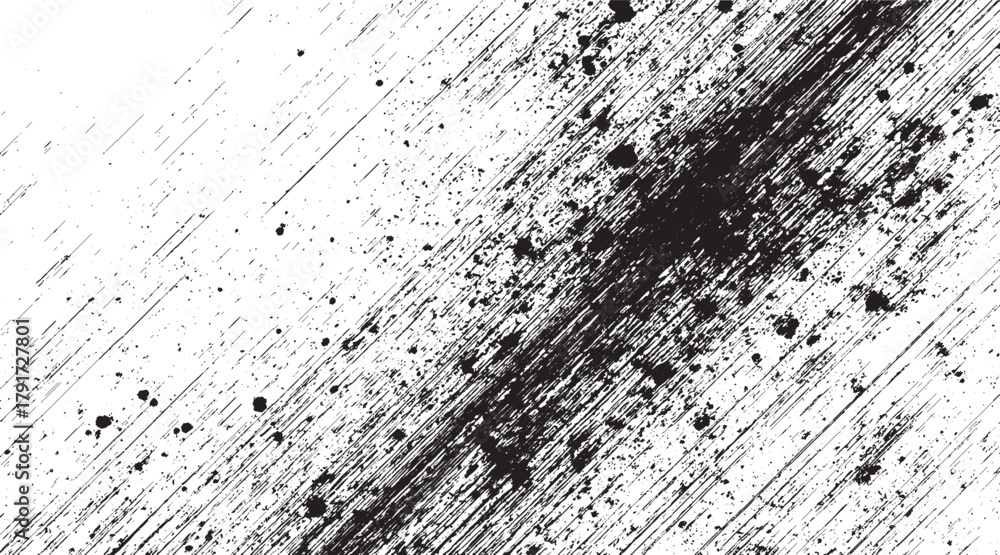 Fototapeta premium Black dust Ink Splatter Texture Grunge Abstract Vector subtle grain texture overlay, grunge background ,dirt overlay or screen effect white dust and scratches on a black background Vector Illustrati