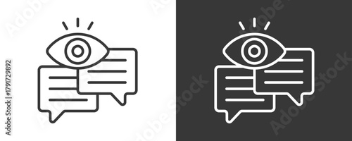 Point Of View Icon Set Vector Collection Isolated In Black And White