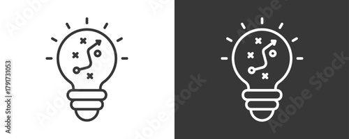 Strategic Icon Set Vector Collection Isolated In Black And White