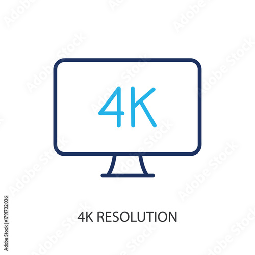 4K Resolution thin line icons. Original vector illustration.