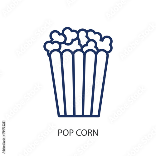 Pop corn thin line icons. Original vector illustration.