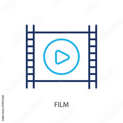 Film thin line icons. Original vector illustration.