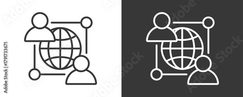 Networking Icon Set Vector Collection Isolated In Black And White
