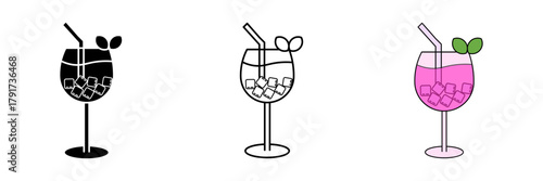 Drink set icon, vectors illustration on white background