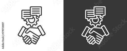 Negotiation Skills Icon Set Vector Collection Isolated In Black And White
