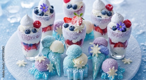 Colorful Winter Themed Desserts and Ice Cream