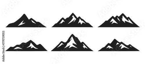 mountain silhouettes illustration bundle set