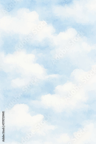 soft watercolor blue cloudy sky background