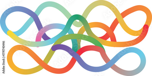 Dynamic vector graphic showcasing abstract colorful flowing waves and vibrant gradient shapes on a modern background.