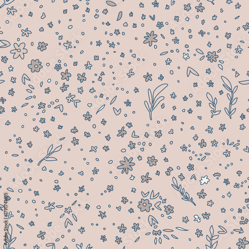 Tiny Scattered Peach Floral Pattern
