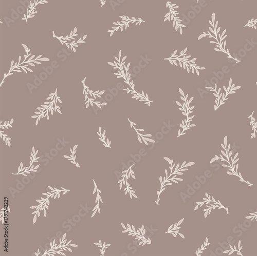 Soft Minimal Botanical Sprigs Pattern