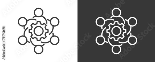 Team Building Icon Set Vector Collection Isolated In Black And White