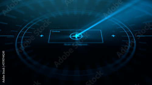 Cinematic Ominous Military or Submarine Radar Sonar Scanner