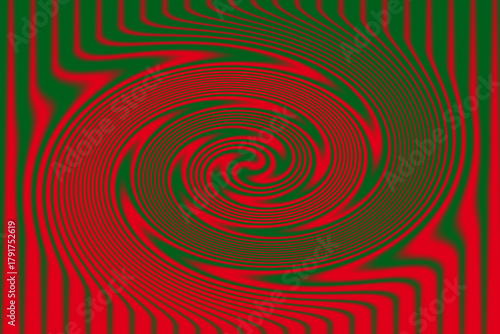 Swirling Optical Illusion – Red and Green Spiral Pattern