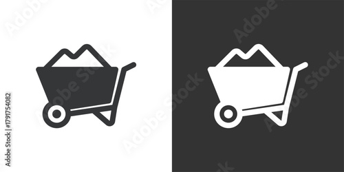 Wheelbarrow icon. Solid glyph series icon