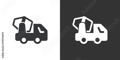 Cement Mixer Truck icon. Solid glyph series icon
