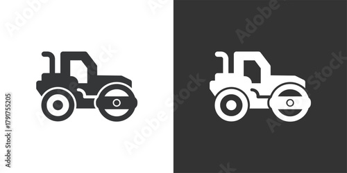 Compactor icon. Solid glyph series icon