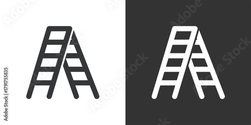 Folding Ladder icon. Solid glyph series icon