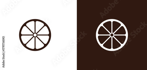 slice of lemon or orange silhouette vector