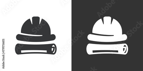 Civil Engineering Planning icon. Solid glyph series icon