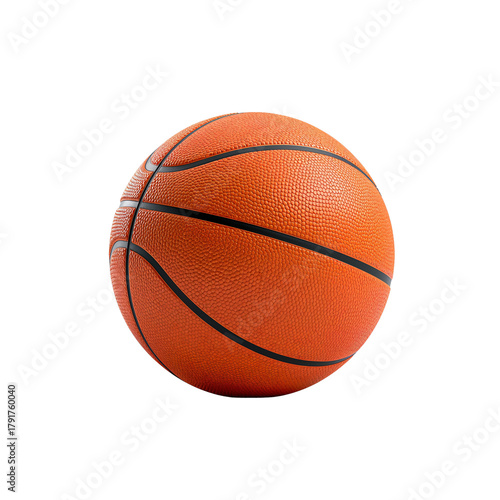 Classic Orange Basketball on Light Grey Background