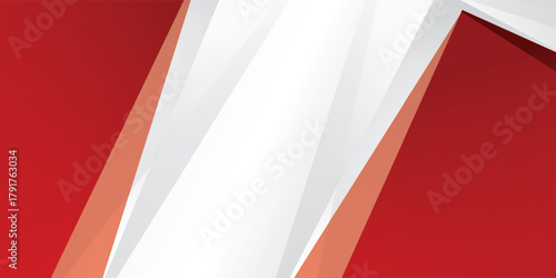 abstract modern design vector with dominant colors of red, white, and gray. Triangles and diagonal lines overlap, creating a dynamic and modern feel