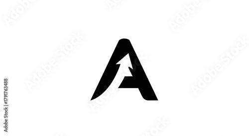 A vector illustration shows the black letter A with an upward arrow symbol