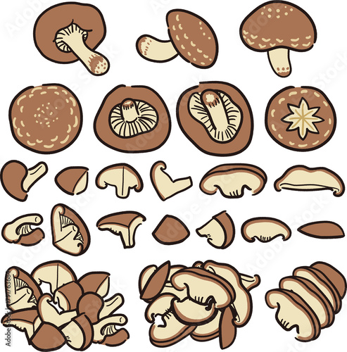 手描き風しいたけカット