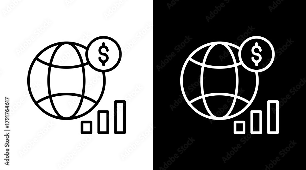 Fototapeta premium Impact Economy White Icon Set Design